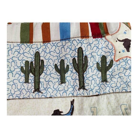 Home Studio Quilted Placemats Western Theme Cowboy Set of 8 Cactus Rodeo - Picture 6 of 8